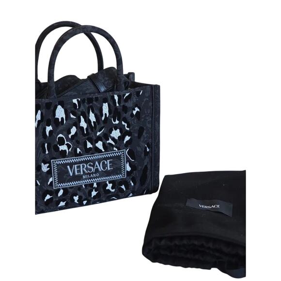 Limited Edition Barocco Athens Leopard Print with Silver Spots Tote /Crossbody - Picture 7 of 10